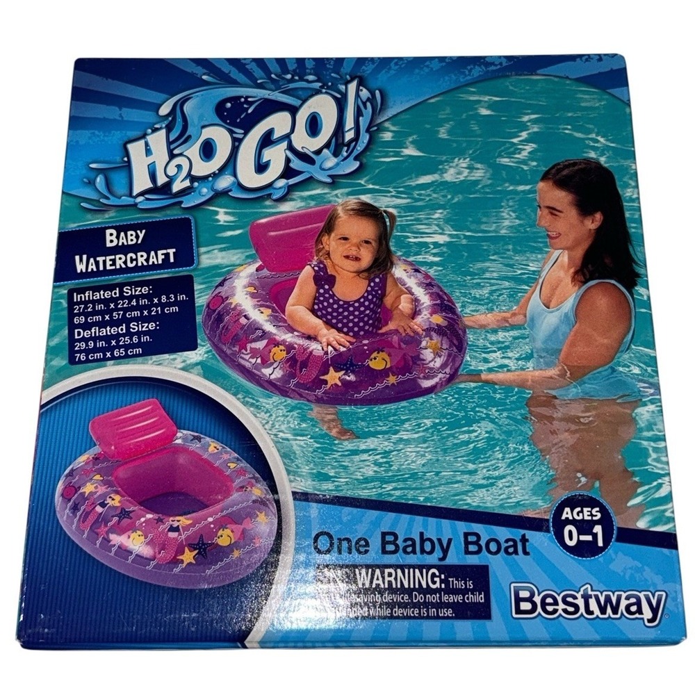 Baby Watercraft Pool Float Inflatable Blue Shark Age 0-1 New Sealed